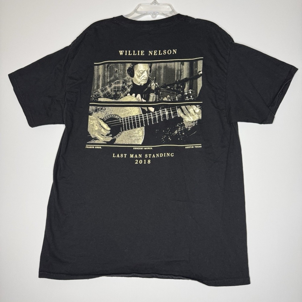Willie Nelson Last Man Standing Hanes Graphic T-shirt Large Black Short Sleeve